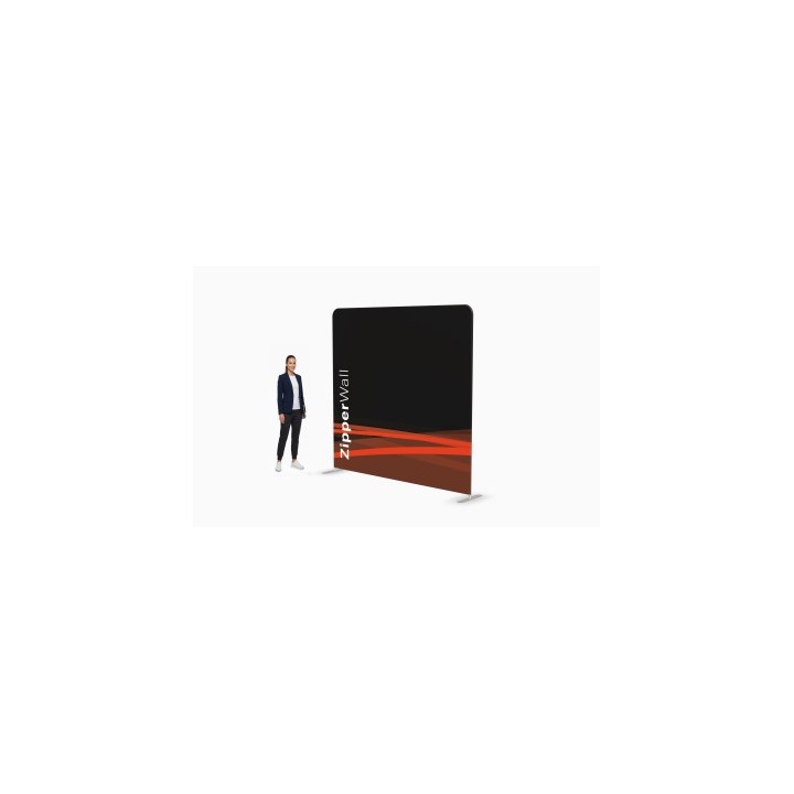 Straight stretched textile display wall 250 × 230 cm