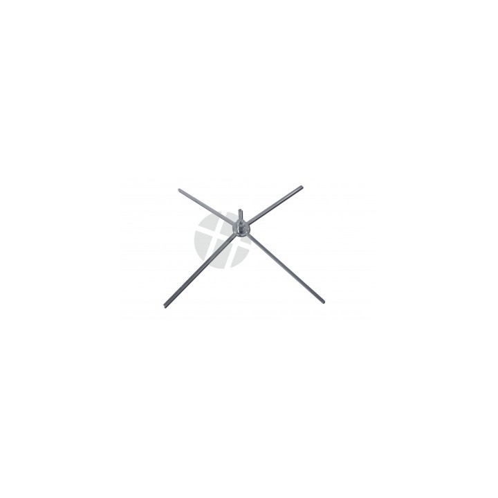 Base cruz cromada 40 cm | Soporte estable para bandera