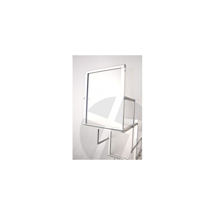 Portafolletos esmerilado con carcasa de aluminio – 26 cm de ancho × 150 cm de alto