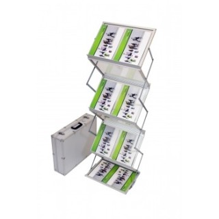 Porta folletos A3 MS340 | Soporte acrílico con estructura de aluminio