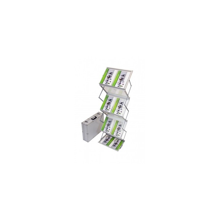 Porte-brochures A3 MS340 | Présentoir acrylique avec étui aluminium