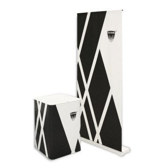 Kit stand portable roll-up + présentoir-PLV salon complet