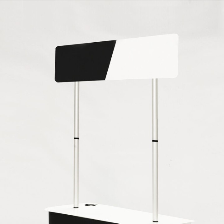Designer advertising totem – Lightweight portable stand for trade show