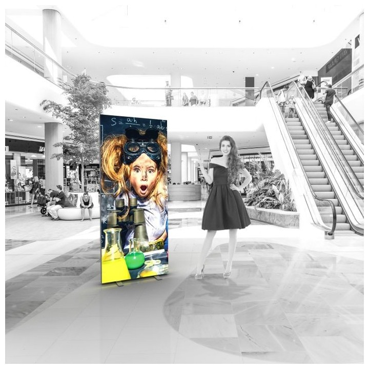 Modular LED illuminated fabric stand for trade shows and exhibitions