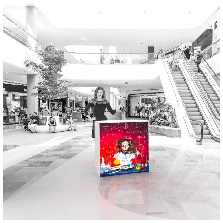 Comptoir lumineux LED textile personnalisable pour stand