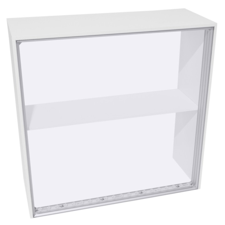 Lockable LED illuminated counter with storage