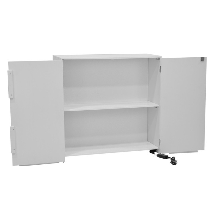 Lockable LED illuminated counter with storage