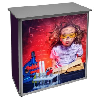 Customizable folding promotional counter for trade show booth