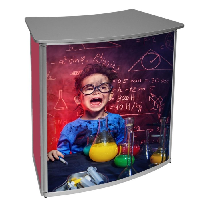 Comptoir promotionnel pliable aluminium avec étagère