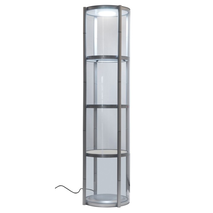 Portable LED display case with shelves