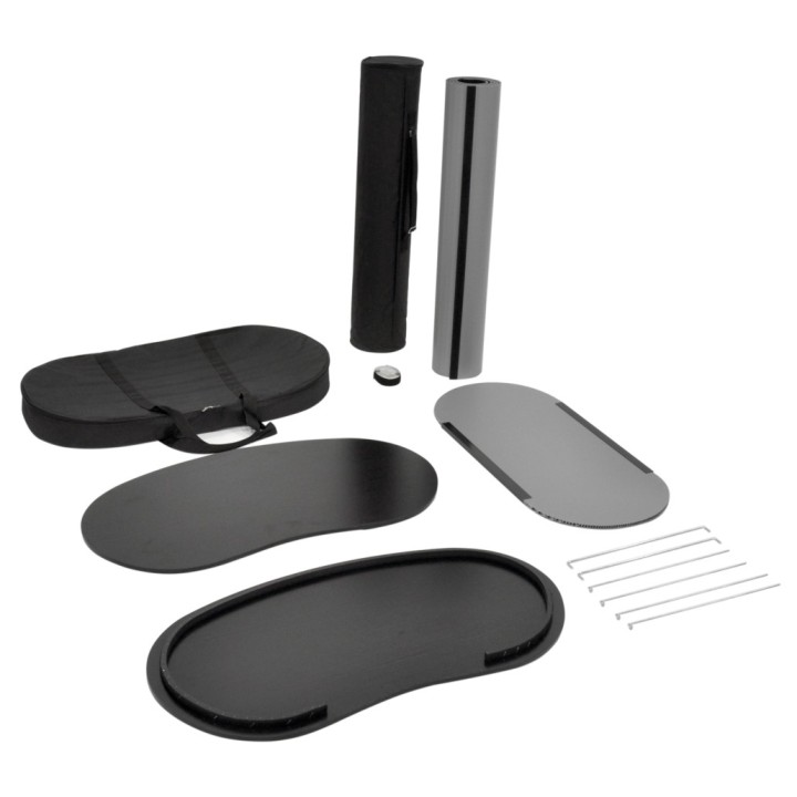 Folding promotional counter with shelf for trade show booth