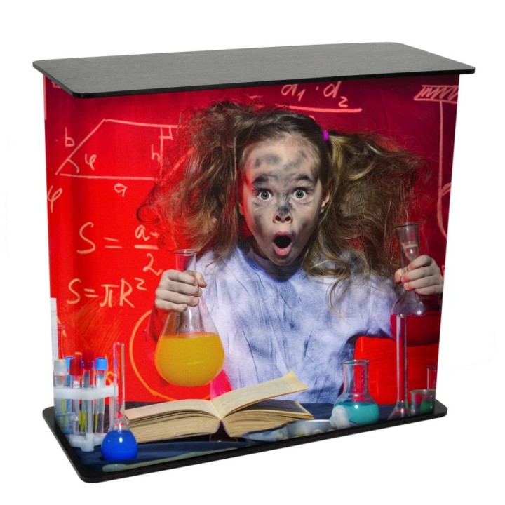 Comptoir promotionnel pliable avec étagère pour salon