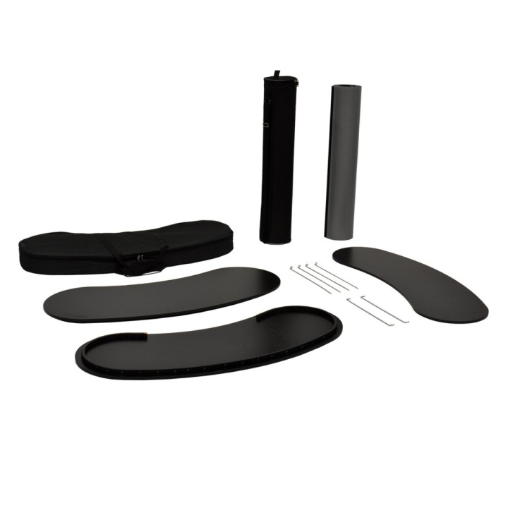 Comptoir promotionnel arrondi pliable avec étagère