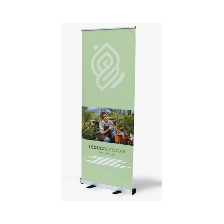 Black aluminum roll-up 85 × 200 cm – Customizable premium Kakemono