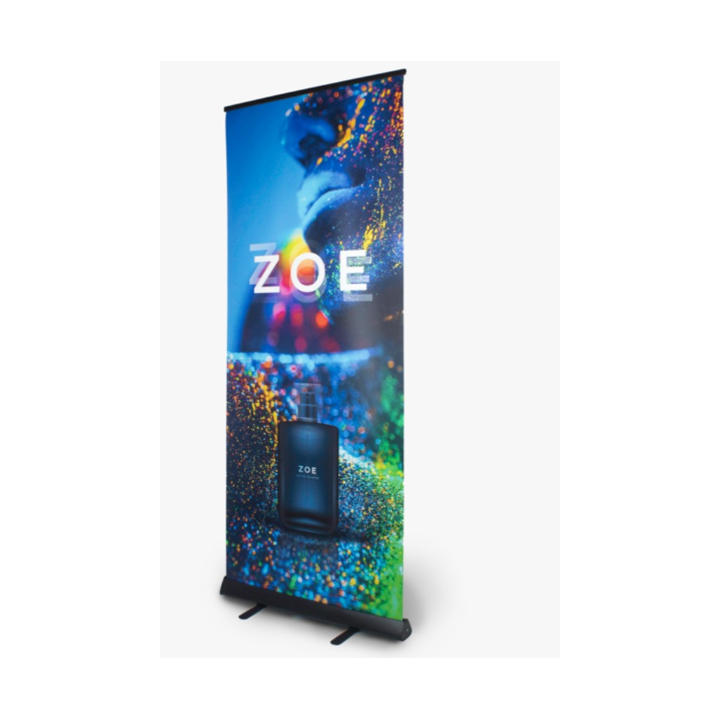Black aluminum roll-up 85 × 200 cm – Premium advertising Kakemono