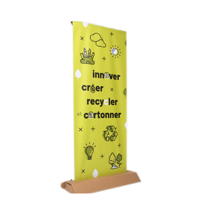 Cardboard roll-up banner 78.5 × 200 cm – Customizable eco-friendly kak