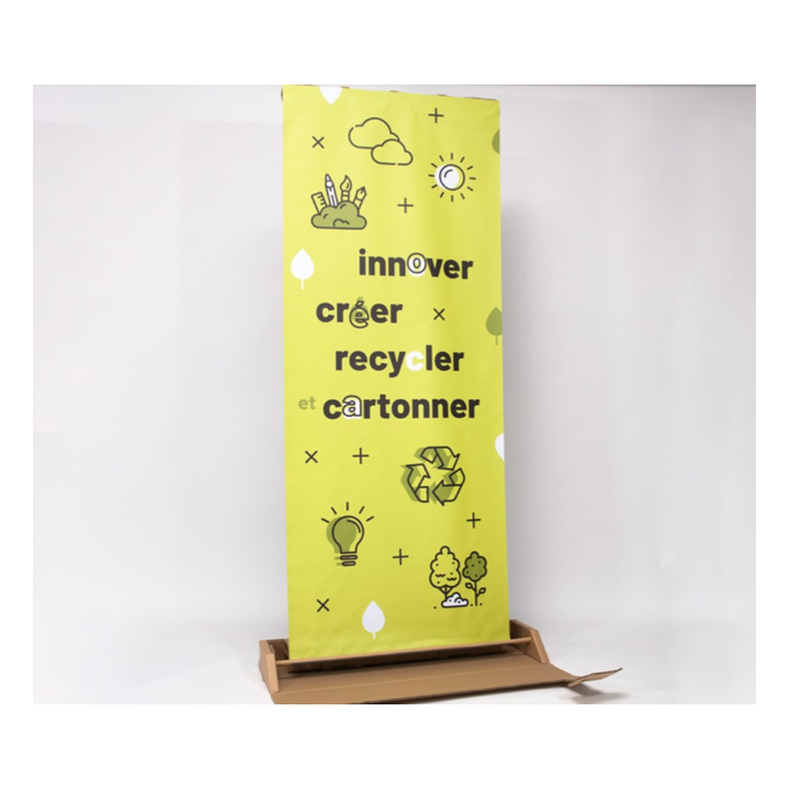 Cardboard roll-up banner 78.5 × 200 cm – Customizable eco-friendly kak