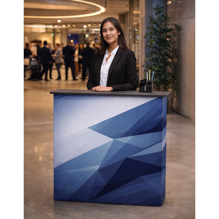 Comptoir d’accueil Bar Velcro–Stand pliable personnalisable aluminium