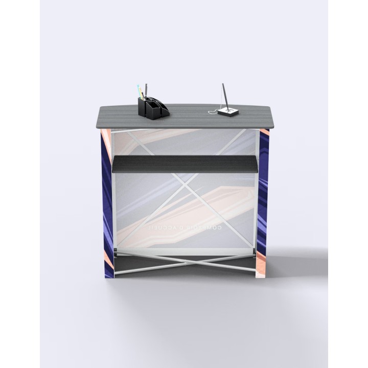 Comptoir d’accueil Bar Velcro–Stand pliable personnalisable aluminium