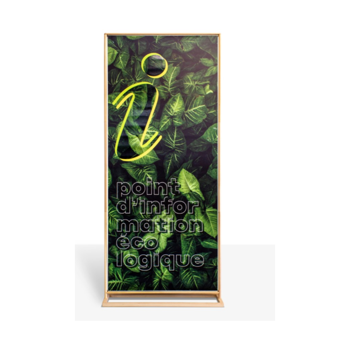 Custom wooden advertising totem 85x200 cm