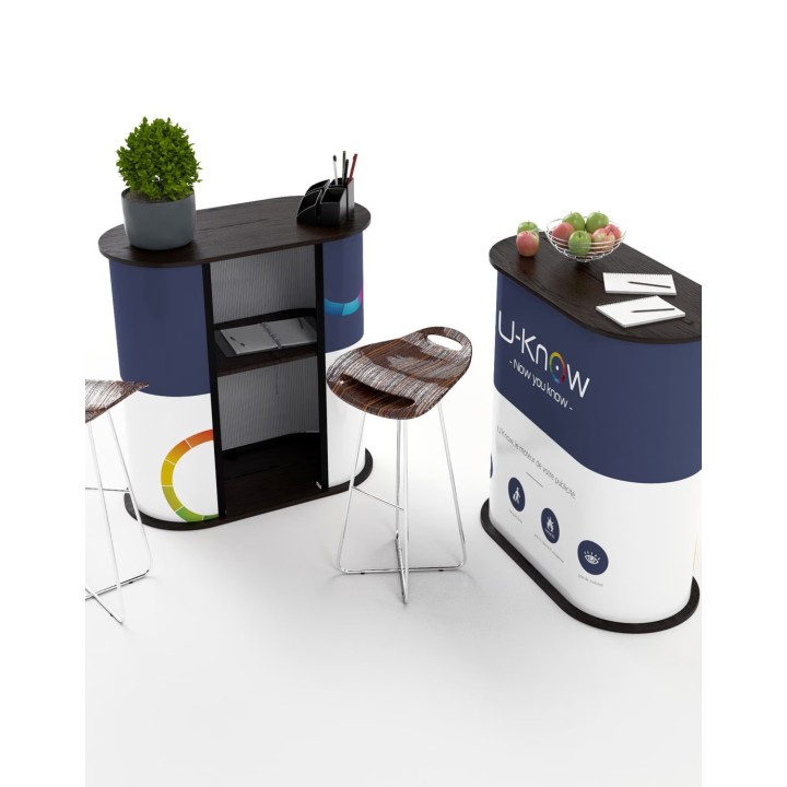 Comptoir d’accueil PVC personnalisable stand salon