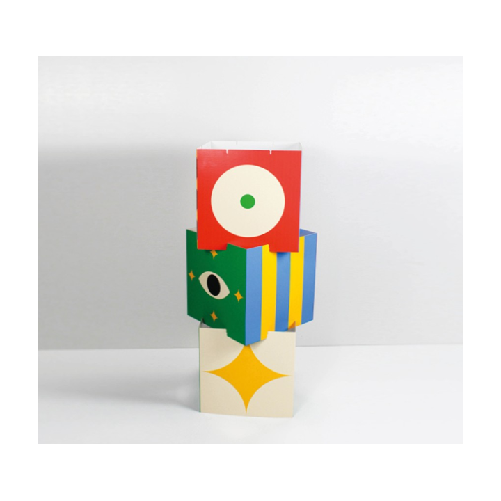 Customizable cardboard stackable totem