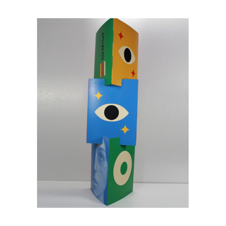 Customizable cardboard stackable totem