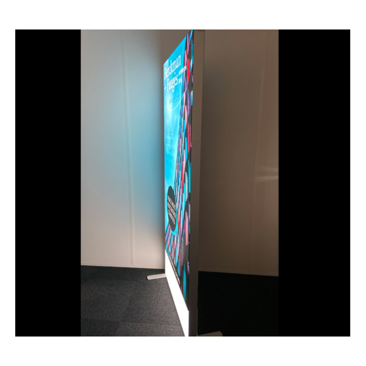 LED illuminated advertising totem – Easy-to-assemble backlit stand