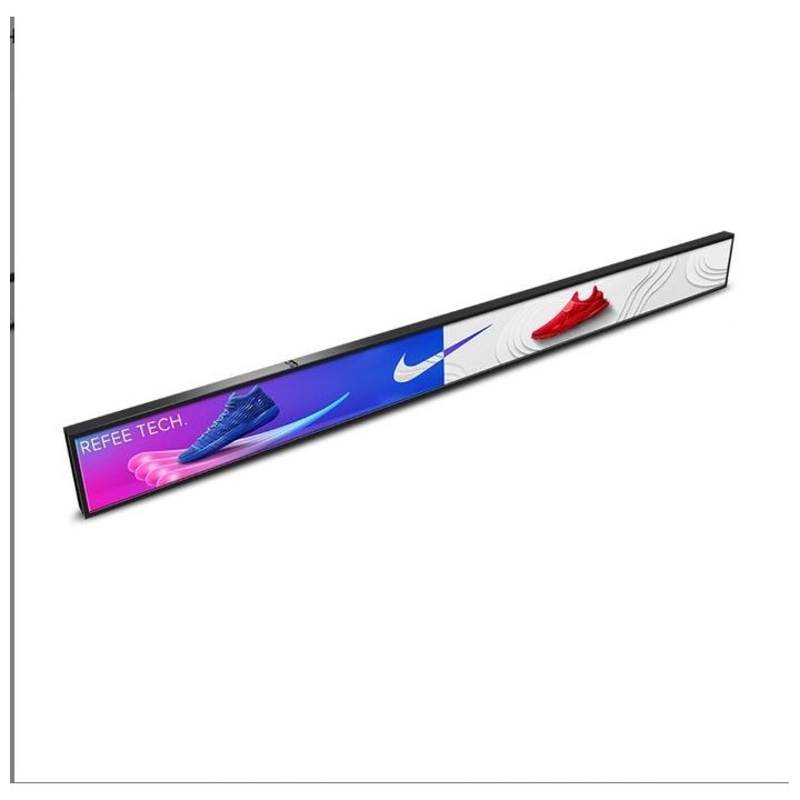 Stretched banner display for retail shelving