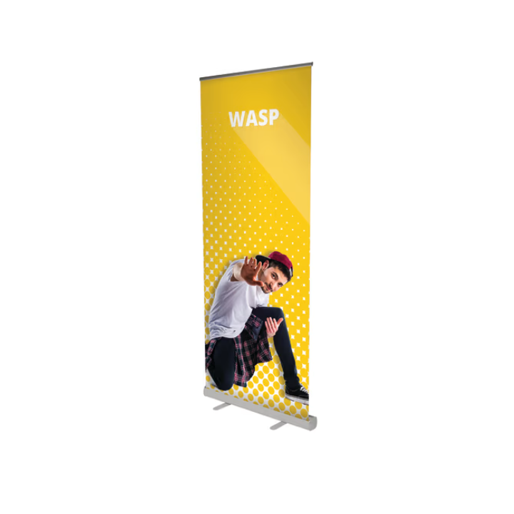 Roll-Up Wasp de aluminio | Expositor publicitario económico