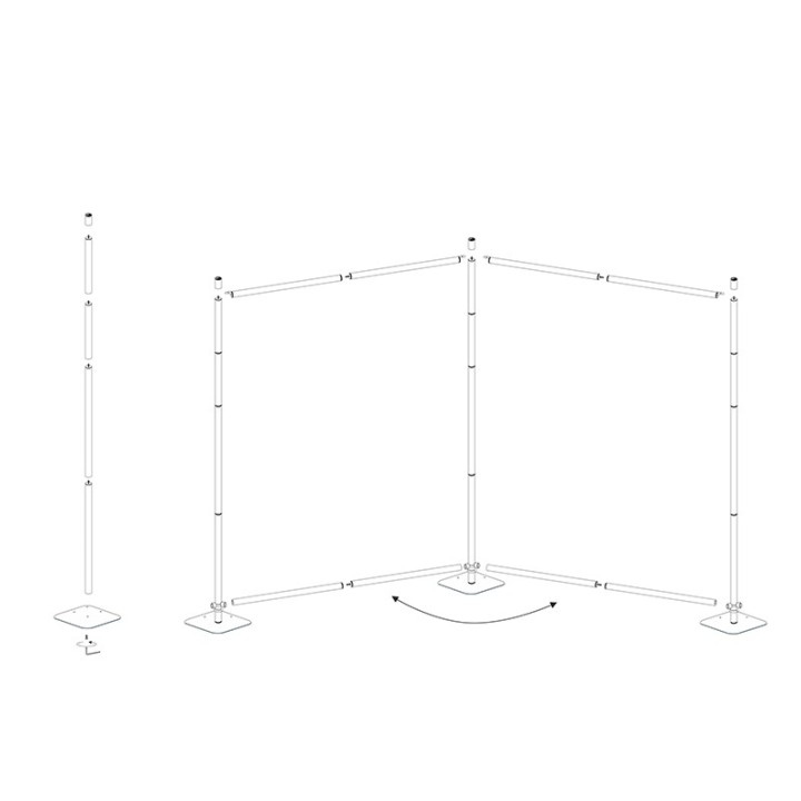 Soporte modular Omni Fastand personalizable y reutilizable.