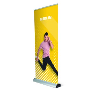 Roll-up Merlin Premium avec cassette interchangeable 91,5×231,5×19,5 cm