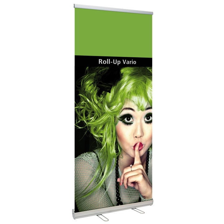 Roll-up kakemono with adjustable height