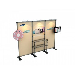 Advertising stand with shelves and LCD holder