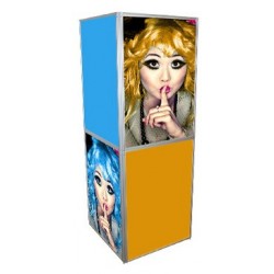 Square customable advertising totem
