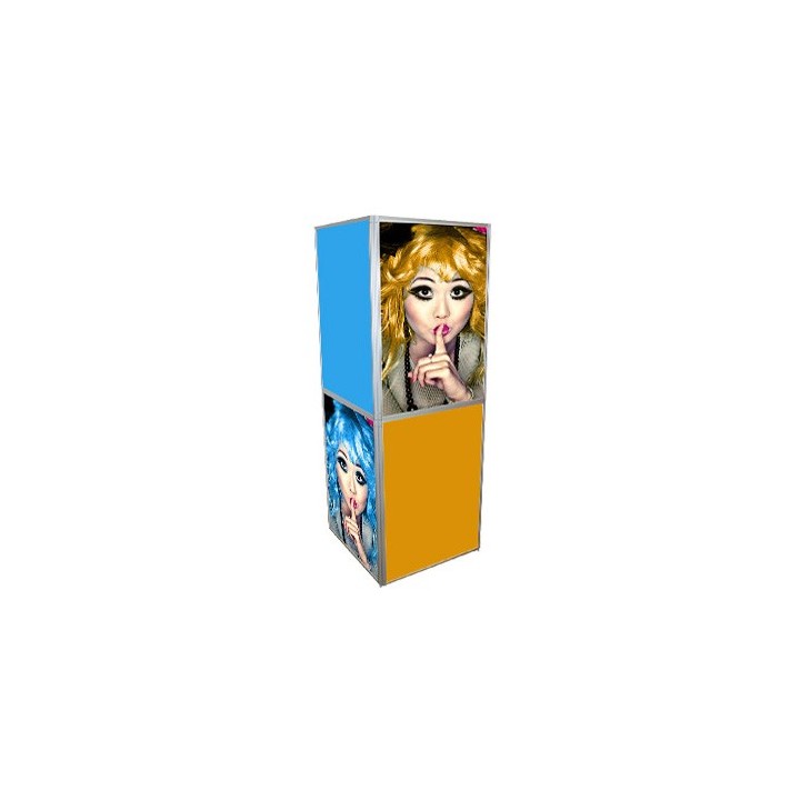 Totem personnalisable carré pour stand publicitaire