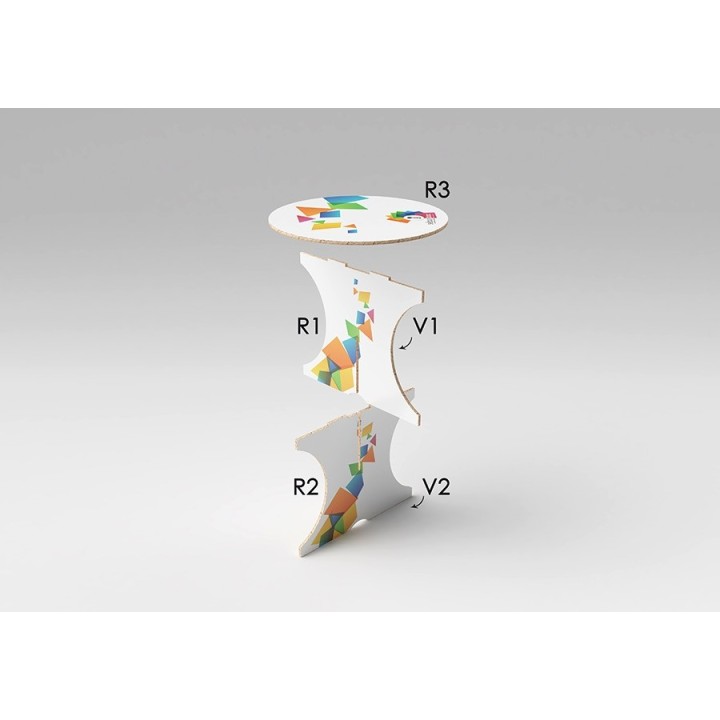 Table ronde en carton