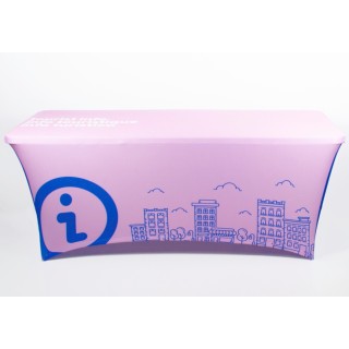 Folding reception counter in printed fabric